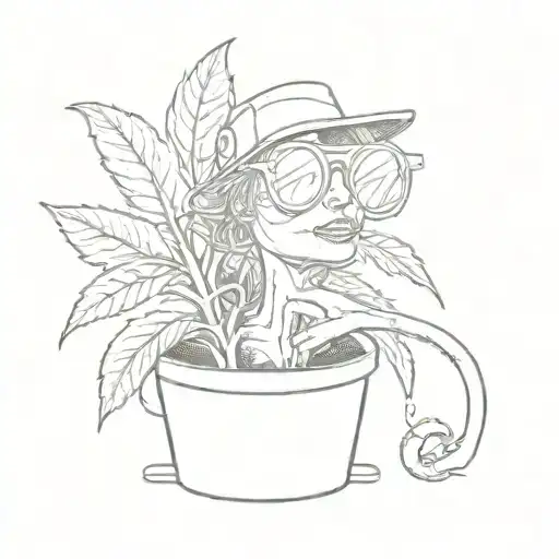 Venus Flytrap Plant Wearing Sunglasses And Smoking A Cigarette