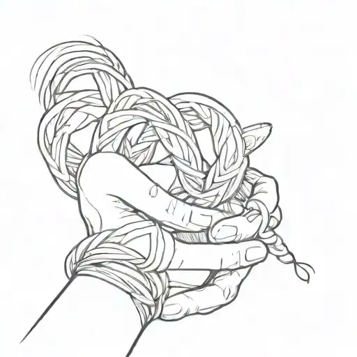 An Open Hand Holding The Unconditional Love Knot Symbol