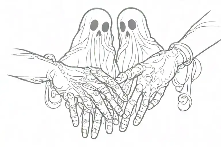 Ghost Friends Holding Hands