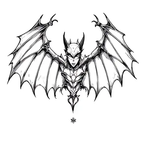 Symbol Along With Bat Wings