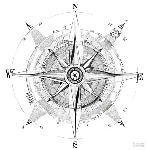 A Compass Thoughter With Map Of Earth