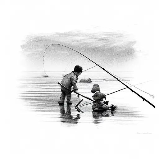 Man And Boy Fishing