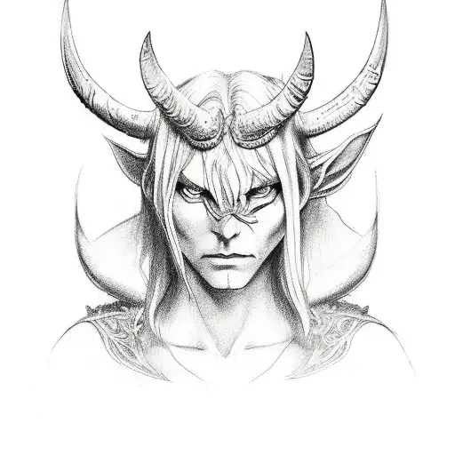 Devil Horns And Devil Tail Woth Angel Wongs