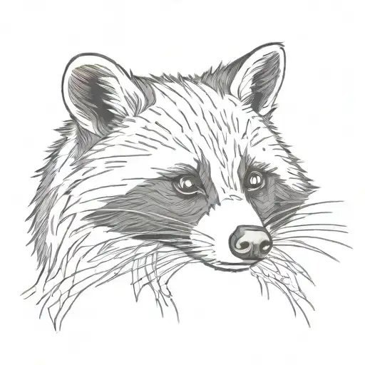 Raccoon Blackwork Dark