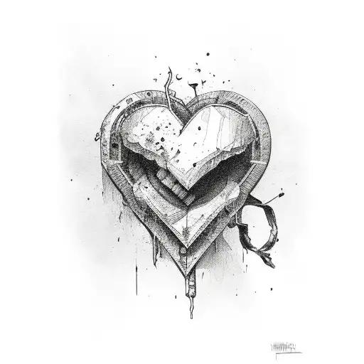 Broken Heart That Is Leaking Blood