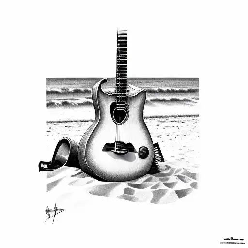 A Guitar On The Beach