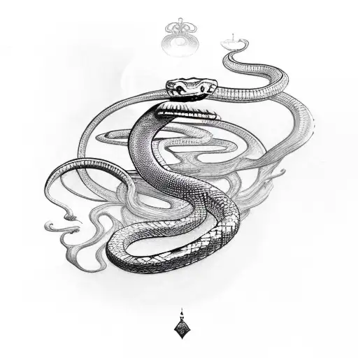 Snake And Tarot Cards