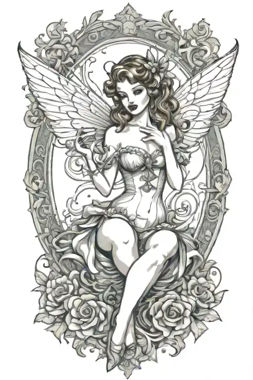 Pinup Fairy Modern Holding Deck Of Cards