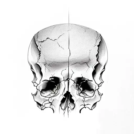 Half Skull Half Male Face