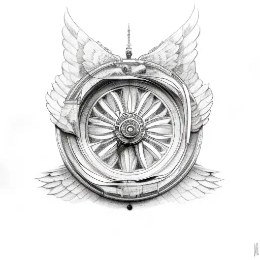 Wheel With Two Sets Of Angel Wings