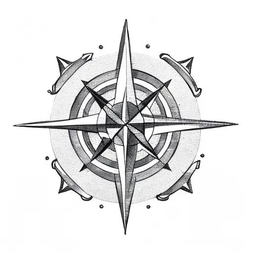 Naval Compass Amd Anchor Infront Of A White Ensign Flag