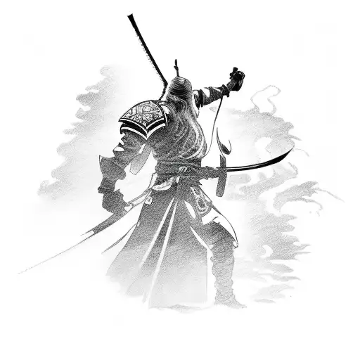 White Samurai Siluet