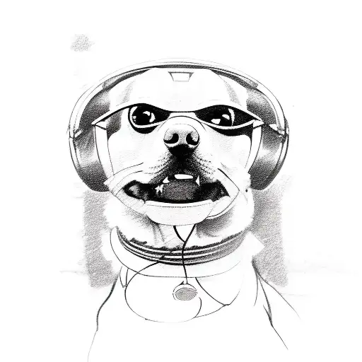 A Sketch Of A Dog Driving A Retro Car