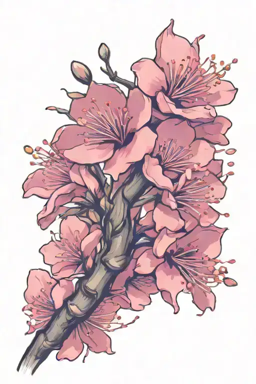 Japanese Cherry Blossom Wrapping Around Fore Arm