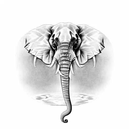 Reincarnation From Skull To Elephant With Floral Pattern