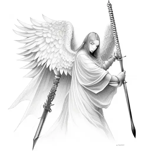 Angels Wing With Sword