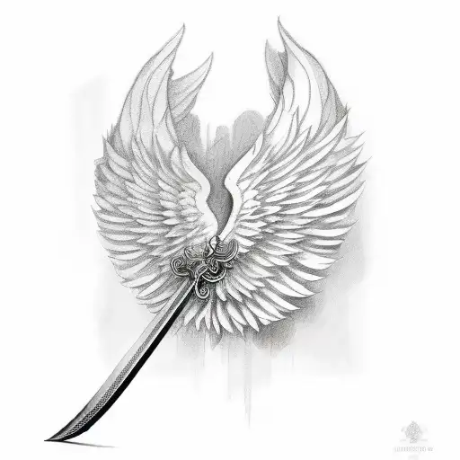 Angels Wing With Sword