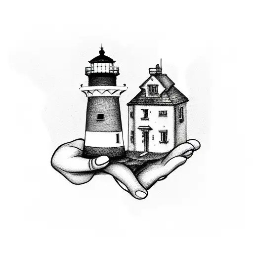 Hands Holding A Lighthouse