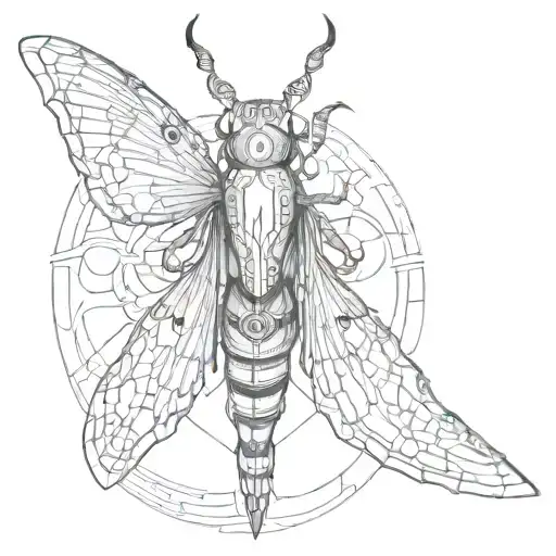 Cyber Sigil Moth Black And Grey
