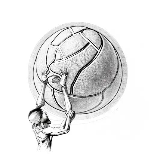 The Atlas Titan Holding A Basketball