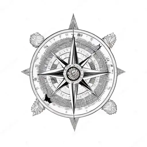 Alaskan Wildlife Surrounding A Compass Rose