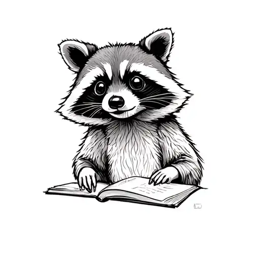 Funny Raccoon Teacher