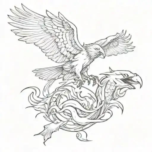 Eagle And Scorpion With Sharks
