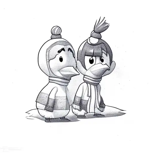 Club Penguin Characters Dressed As Miley Cyrus And Hannah Montana