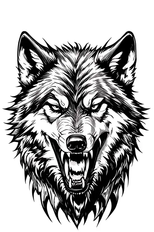 Fierce Wolf Growling