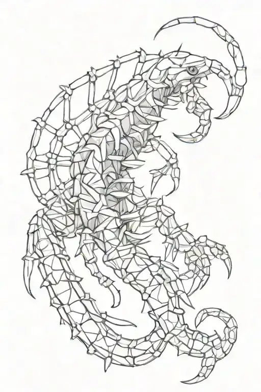 Scorpion Made Out Of Wire And Spines Forming The Shape