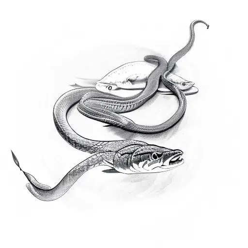 Snake With A Pike In His Moith