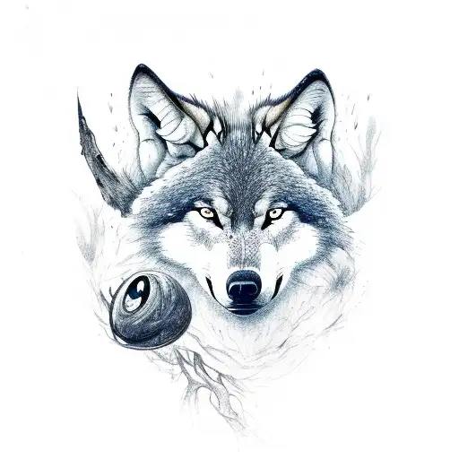 A Mixture Of A Huge Strong Tree And A Wolf And One Eye