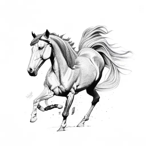 Mustang Horse Outline Shadow