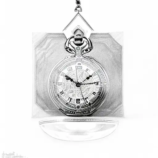 Anubis Holding A Pocket Watch Filled With Money