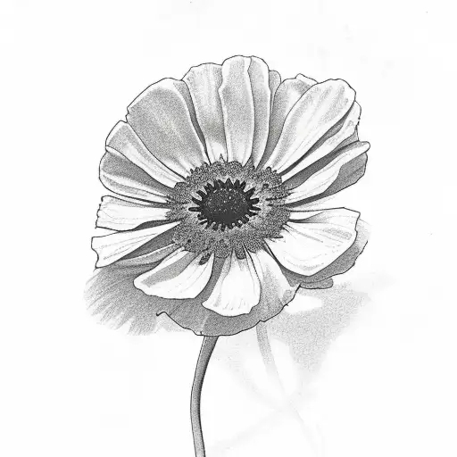 Daisy With Sweet Pea Flowers And Poppy Flowers