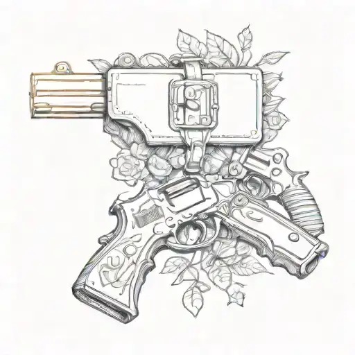 Money Bag And Gun Crossed