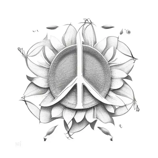 Peace Symbol Made Out Of Lilies