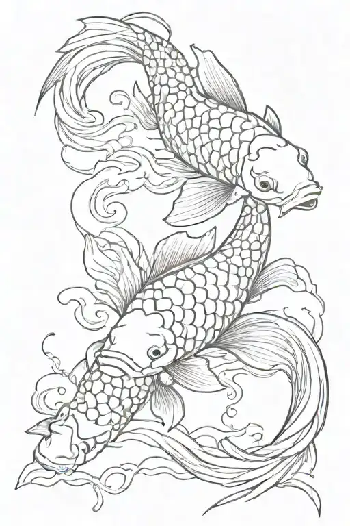 Koi Fish Swimming