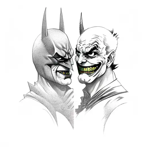 Batman And Joker Engaged In A Smoking Battle Of Wits