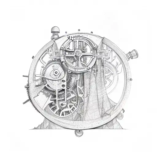 Mechanical Clockwork Mechanism Inside A Mountain