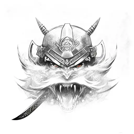 Samurai Con Espada Flameante