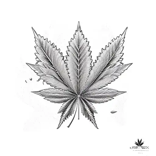 A Cannabis Leaf Intertwined With Musical Notes And Travel Symbols