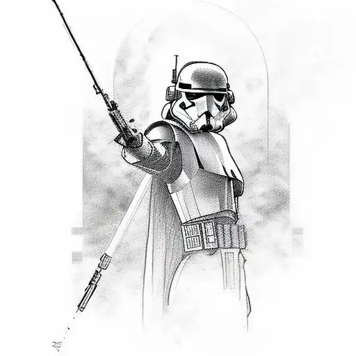 A Collage Of Famous Star Wars Women In A Sketch Style