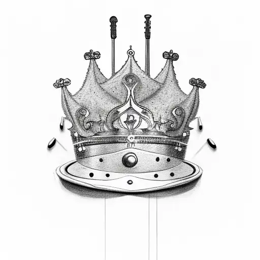 A Mashup Of Various Musical Instruments Forming A Crown Shape