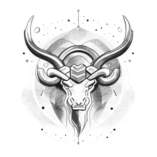 Taurus Sign With Zodiac Arrow