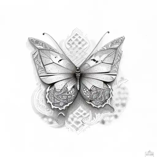 Butterfly With Arabic Letters