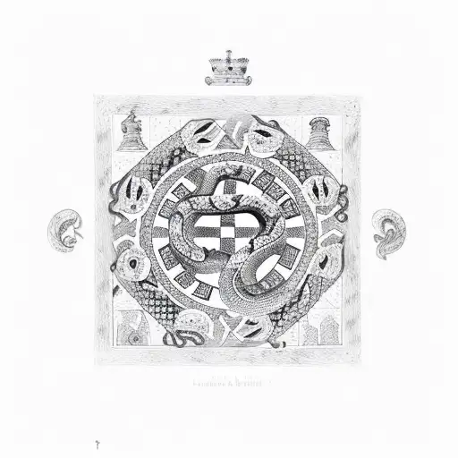 A Chessboard With Snakes As Chess Pieces