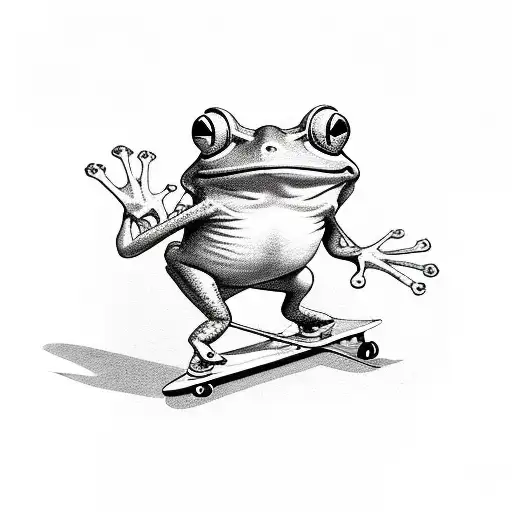 Cartoon Frog Skating