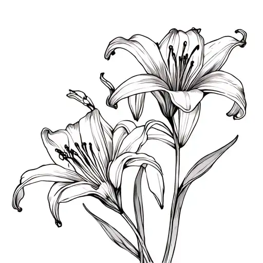 Normal Lilies Together With Red Spider Lilies Wrapped