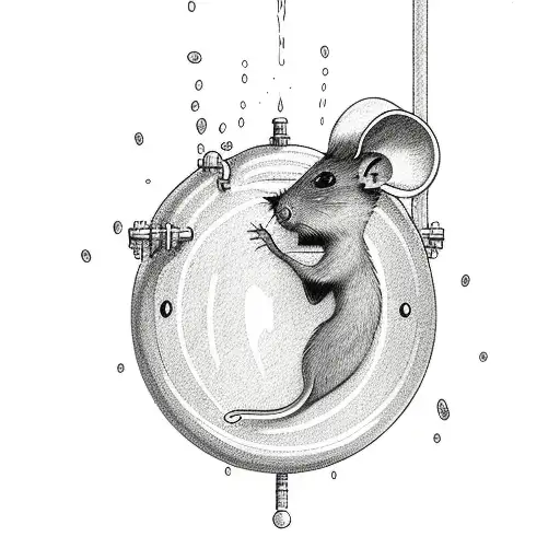 Mouse In A Water Tank Swimming